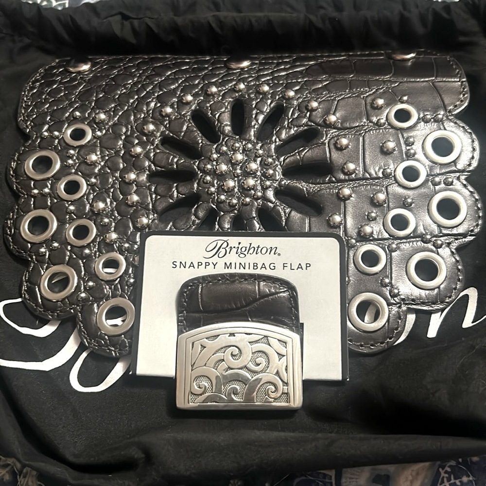 Brighton GLAM ROCK Studded Snappy Minibag Flap H8109 NWT Purse Handbag P…